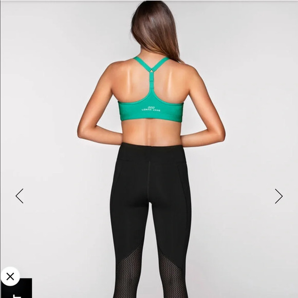 Lorna Jane hydrate net layered sports bra in neon jade. Size S - Picture 15 of 16